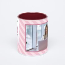 Бордовая кружка с фотопечатью