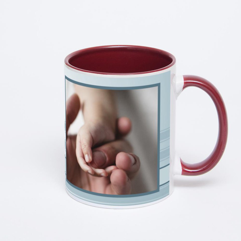 Бордовая кружка с фотопечатью