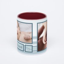 Бордовая кружка с фотопечатью