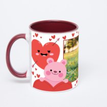 Бордовая кружка с фотопечатью