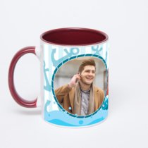 Бордовая кружка с фотопечатью