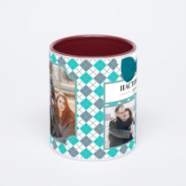 Бордовая кружка с фотопечатью
