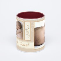 Бордовая кружка с фотопечатью