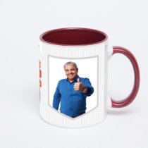 Бордовая кружка с фотопечатью