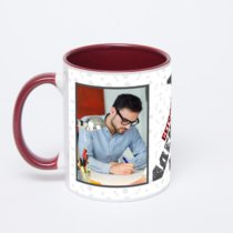 Бордовая кружка с фотопечатью