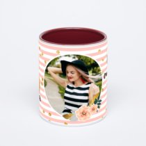 Бордовая кружка с фотопечатью
