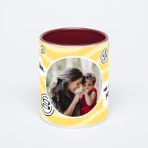 Бордовая кружка с фотопечатью