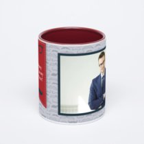 Бордовая кружка с фотопечатью