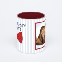 Бордовая кружка с фотопечатью