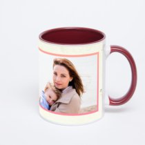 Бордовая кружка с фотопечатью