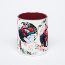 Бордовая кружка с фотопечатью