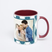 Бордовая кружка с фотопечатью