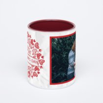 Бордовая кружка с фотопечатью