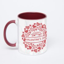 Бордовая кружка с фотопечатью