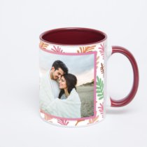 Бордовая кружка с фотопечатью