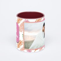 Бордовая кружка с фотопечатью