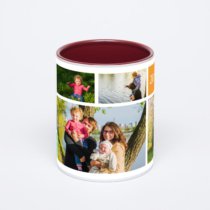 Бордовая кружка с фотопечатью