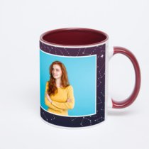 Бордовая кружка с фотопечатью