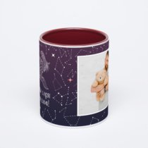 Бордовая кружка с фотопечатью