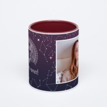 Бордовая кружка с фотопечатью