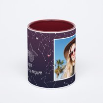 Бордовая кружка с фотопечатью