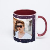 Бордовая кружка с фотопечатью