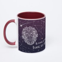 Бордовая кружка с фотопечатью