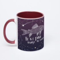 Бордовая кружка с фотопечатью