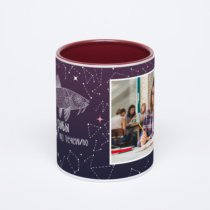 Бордовая кружка с фотопечатью