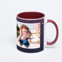 Бордовая кружка с фотопечатью