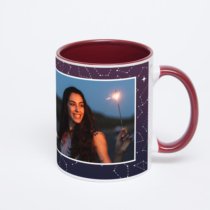 Бордовая кружка с фотопечатью