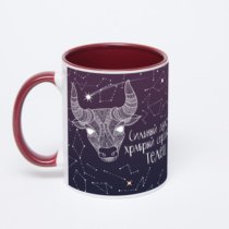 Бордовая кружка с фотопечатью