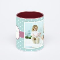 Бордовая кружка с фотопечатью