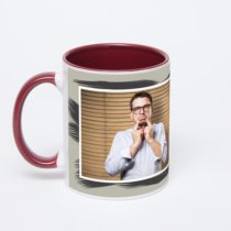 Бордовая кружка с фотопечатью