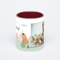 Бордовая кружка с фотопечатью