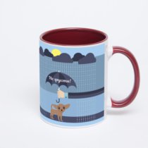 Бордовая кружка с фотопечатью