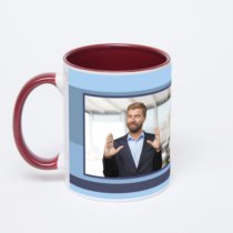 Бордовая кружка с фотопечатью