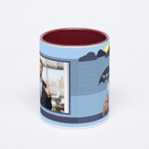 Бордовая кружка с фотопечатью