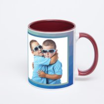 Бордовая кружка с фотопечатью