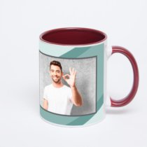 Бордовая кружка с фотопечатью