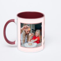 Бордовая кружка с фотопечатью