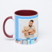 Бордовая кружка с фотопечатью