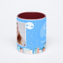 Бордовая кружка с фотопечатью