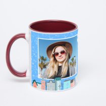 Бордовая кружка с фотопечатью