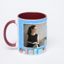 Бордовая кружка с фотопечатью