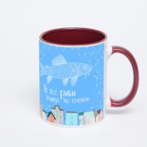 Бордовая кружка с фотопечатью