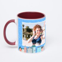 Бордовая кружка с фотопечатью