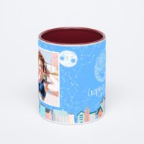 Бордовая кружка с фотопечатью