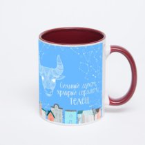 Бордовая кружка с фотопечатью