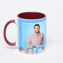 Бордовая кружка с фотопечатью